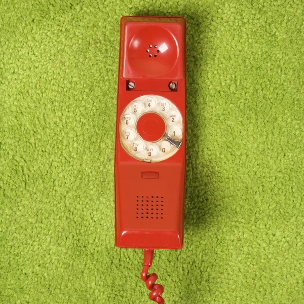 Retró piros telefon. — Stock Fotó