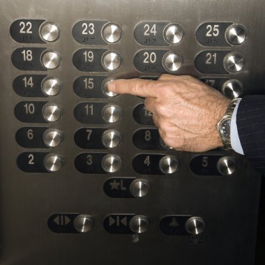 Hand Pushing Elevator Button clipart