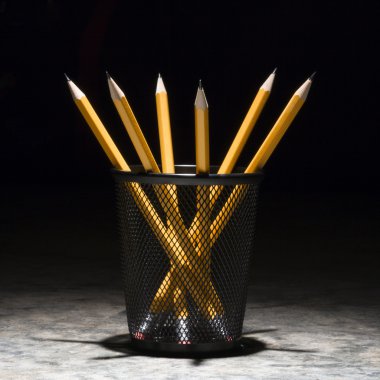 Pencils in holder. clipart