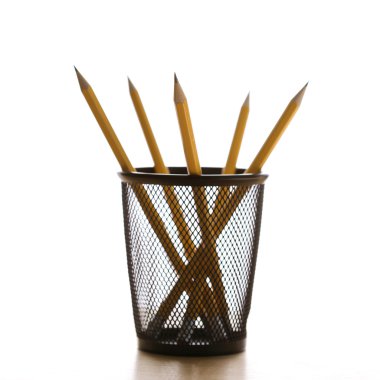 Pencils in holder. clipart