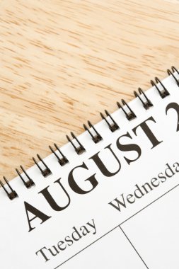 August on calendar. clipart