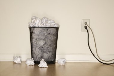 Trash can and outlet. clipart