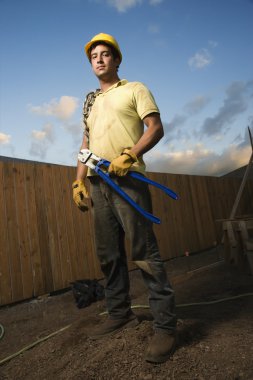 Serious Looking Construction Worker clipart