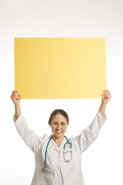 Doctor holding blank sign. clipart