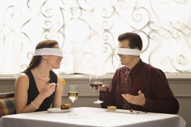 Couple on blind date. clipart