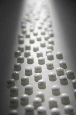 Lined Up White Pills clipart