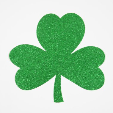 Green glitter shamrock. clipart