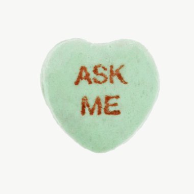 Candy heart on white. clipart
