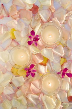 Candles and flowers. clipart