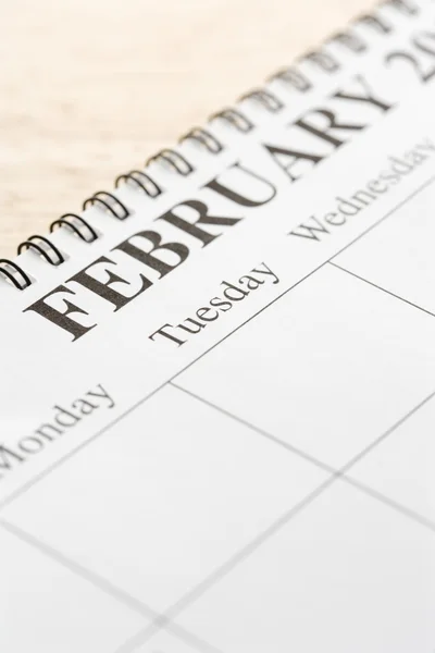 Februari in agenda. — Stockfoto