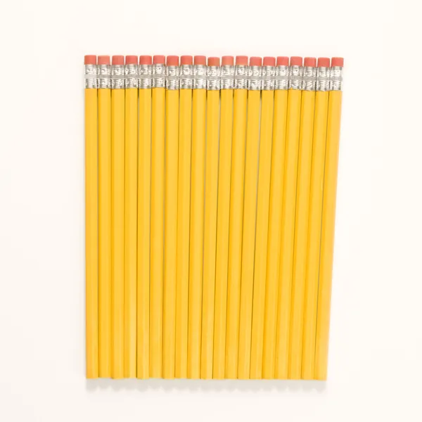 Row of new pencils. — Stockfoto