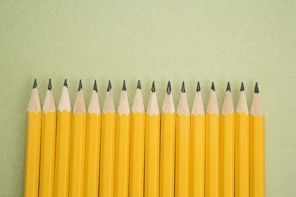 Pencils in even row. — Stock Photo, Image
