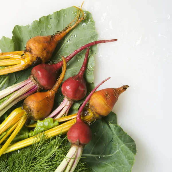 Beets with greens. — Stock Photo, Image