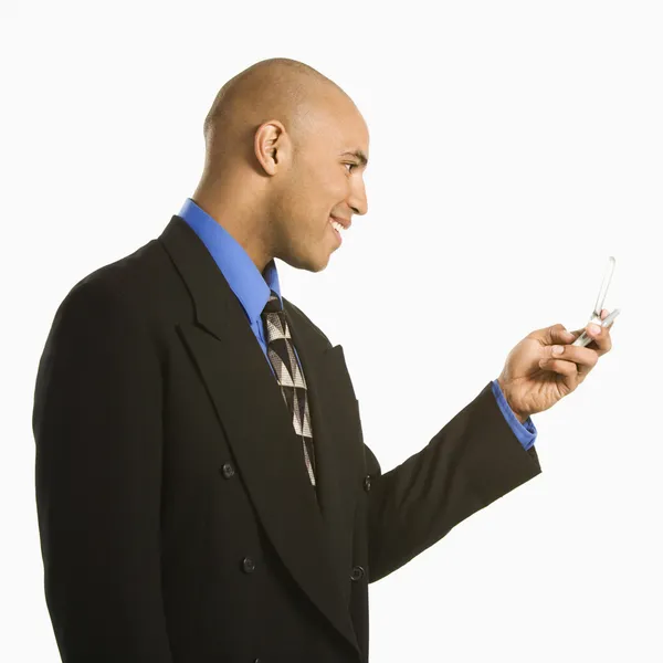 Muž s mobil. — Stock fotografie