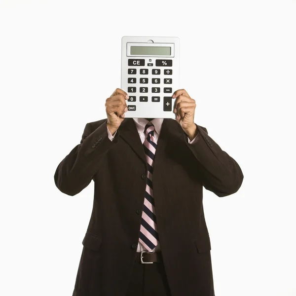 Homme avec calculatrice. — Photo