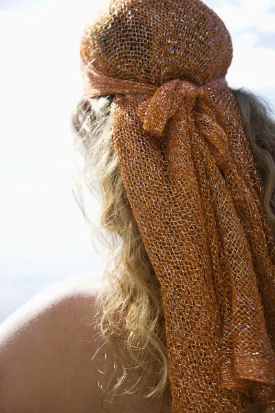 Woman in head scarf. — Stock Photo, Image