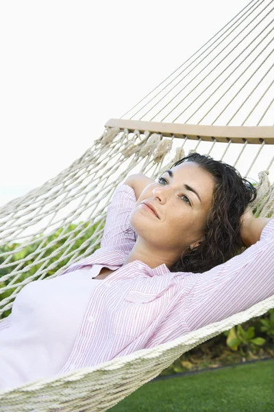 Woman in hammock. — Stock Photo, Image
