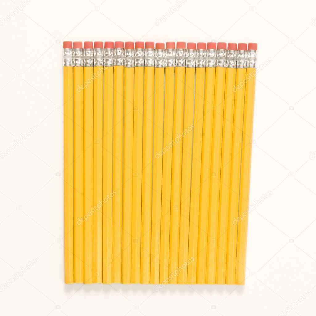 Row of new pencils.
