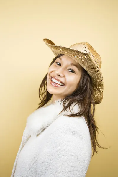 Donna che indossa cappello . — Foto Stock