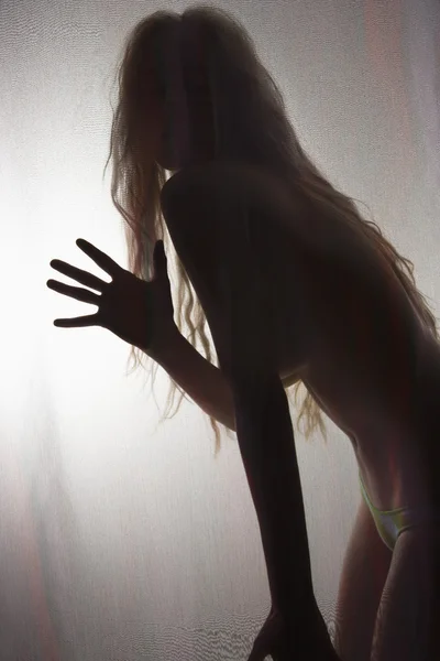 여자 silhouetted. — 스톡 사진