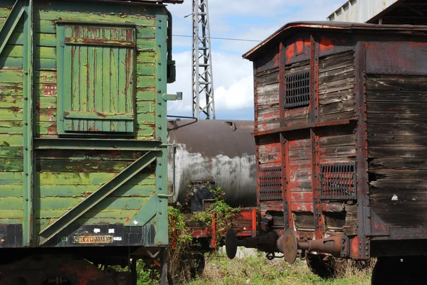 Eski ahşap Demiryolu vagonları — Stok fotoğraf