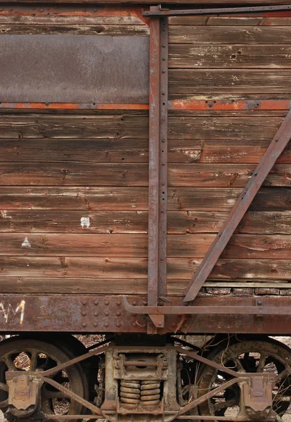 Vecchia ferrovia lato carro in legno — Foto Stock