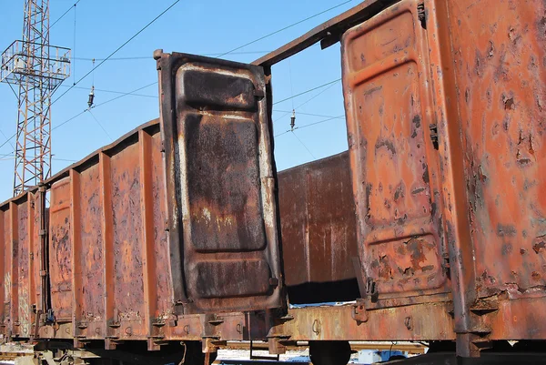 Carro de mercancías abandonadas — Foto de Stock