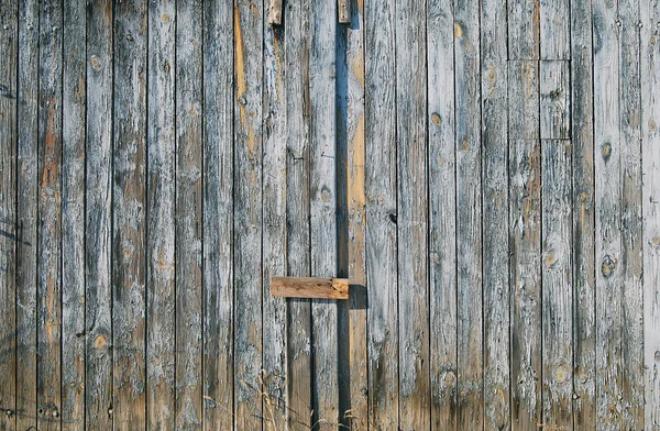 Staré vybledlé modré dřevěný plot dveře — Stock fotografie