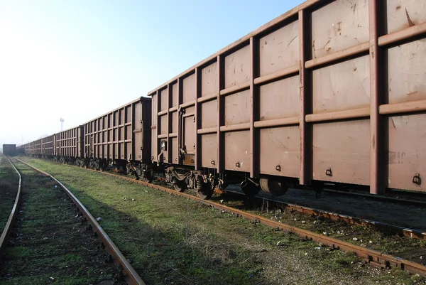Вантажних залізничних вагонів Ліцензійні Стокові Фото