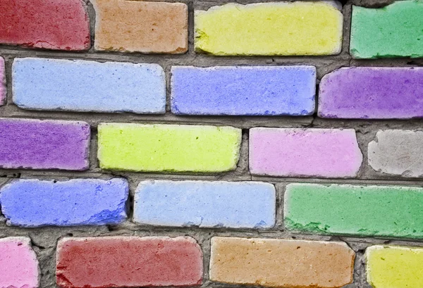 stock image Stone wall with bricks painted with chalk.