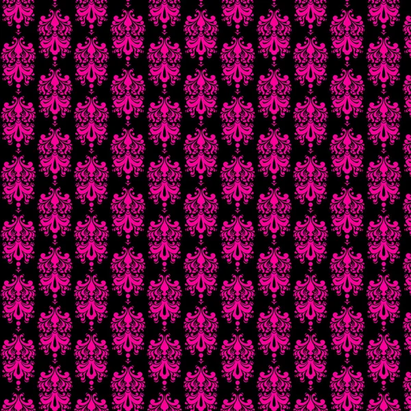 Zwarte & hete roze damast papieren — Stockfoto