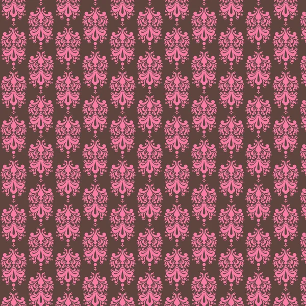 Papel de damasco marrom e rosa — Fotografia de Stock