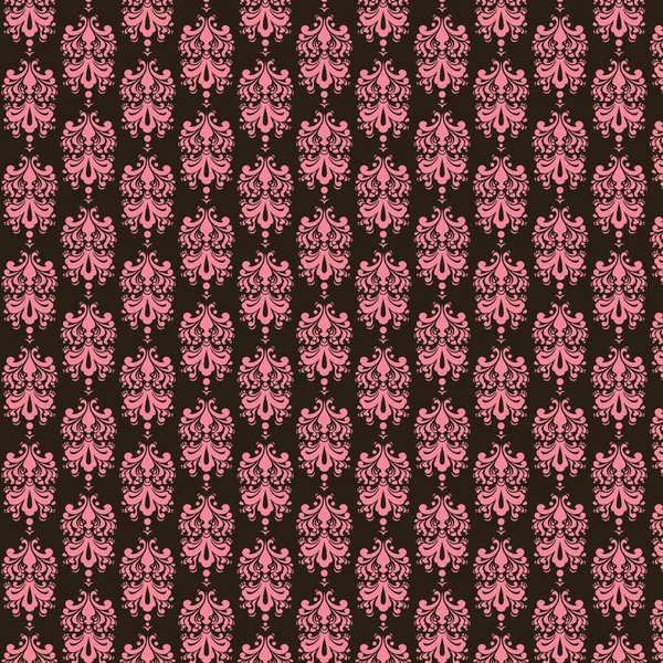 黒 & ピンクのダマスク織紙 — ストック写真