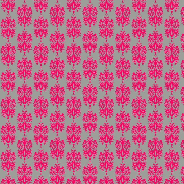 灰色 & ホットのピンクのダマスク織紙 — ストック写真