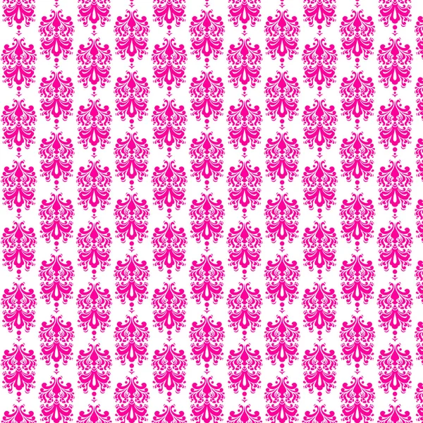 Bílý & teplé růžové damaškové papír — Stock fotografie