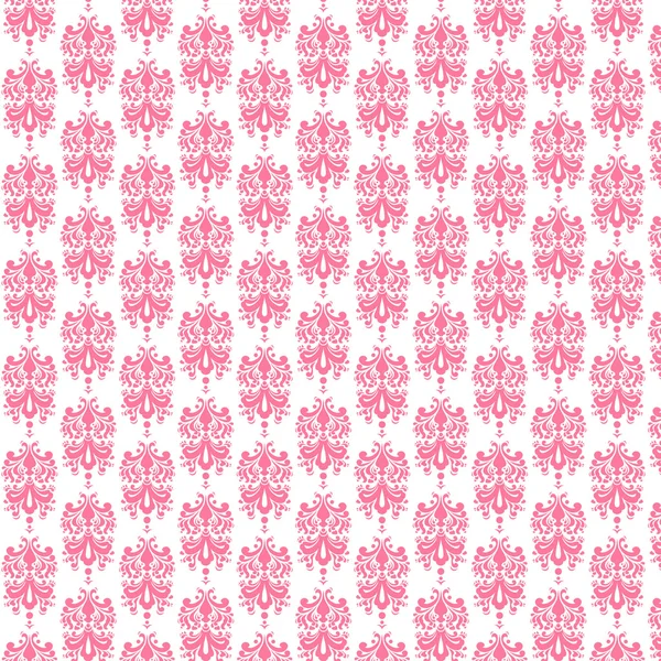 Bílý & světle růžové damaškové papír — Stock fotografie