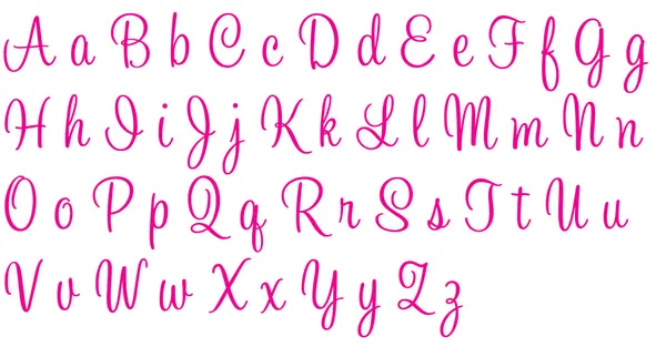 Růžové srdíčko abeceda písmena — Stock fotografie