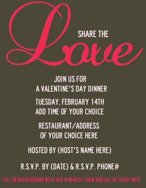 Share the Love Valentine's Day Invite clipart