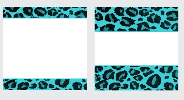 Leopard niebieski idealna biały papier zestaw — Zdjęcie stockowe