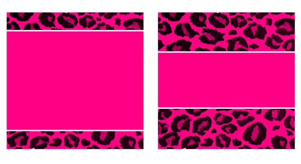 Heta Rosa & svart Leopard papper Set — Stockfoto