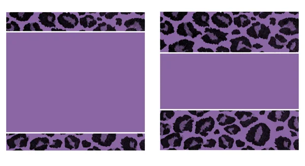 Фіолетовий і чорний Leopard папір набір — стокове фото