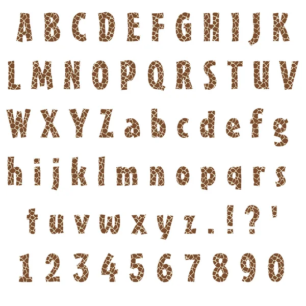 キリン模様のアルファベット、番号 & シンボル — ストック写真