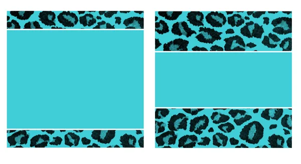 Conjunto de papel de leopardo azul y negro Imagen de archivo