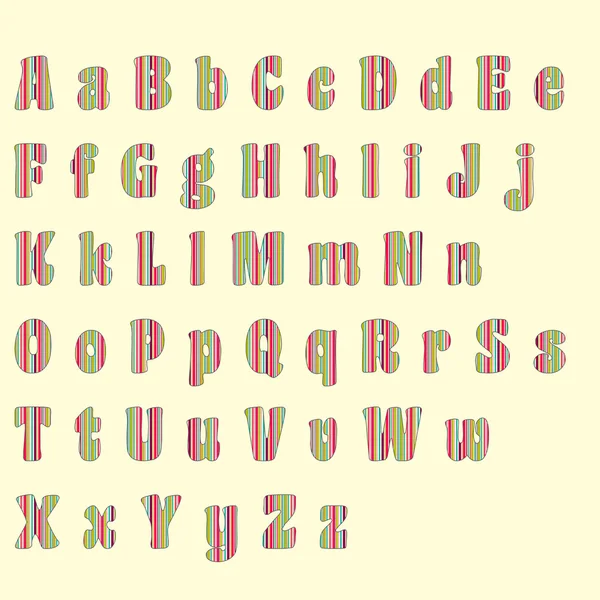 Lettres Alphabet rayures colorées — Photo