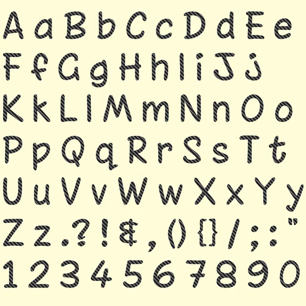 Conjunto de alfabeto listrado Glitter preto — Fotografia de Stock