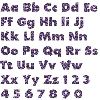 Purple Leopard Alphabet Set clipart