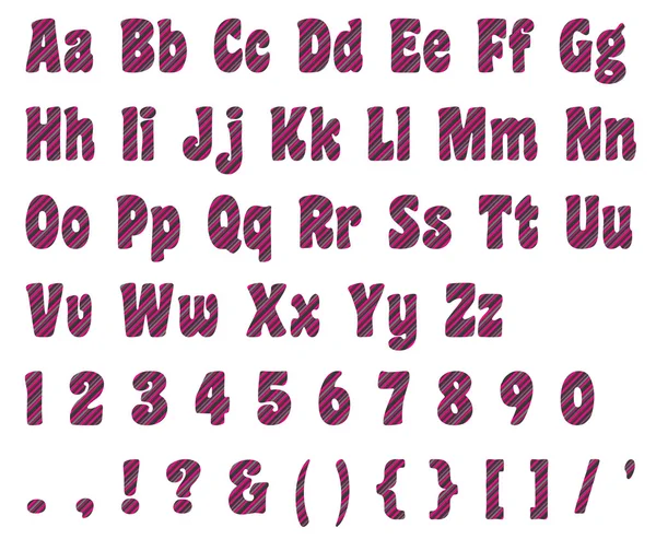 Girly strepen alfabet set — Stockfoto
