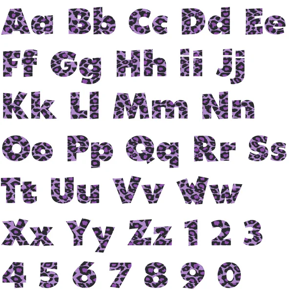 紫色豹纹字母套 — 图库照片