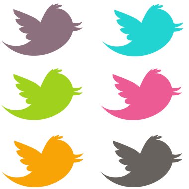 Colorful Twitter Birds Pack1 clipart