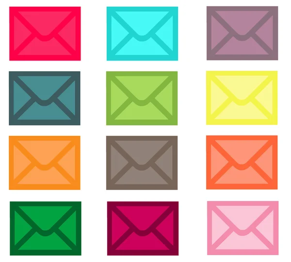 Coleção de envelope de e-mail colorido — Fotografia de Stock